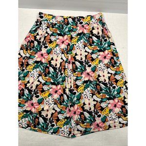 Layne Bryant Floral Wide Leg Culottes‎ Elastic Waist Pockets Size 14/16